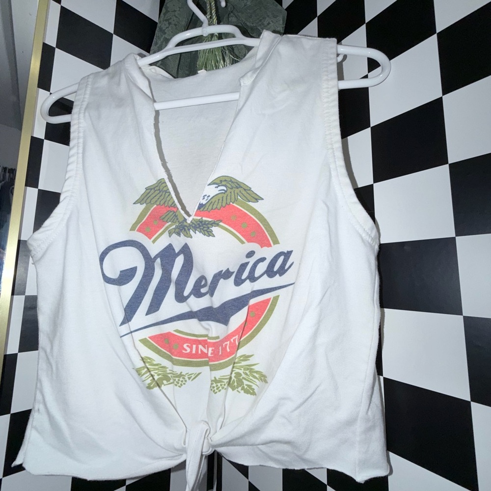 White Graphic Women's Top